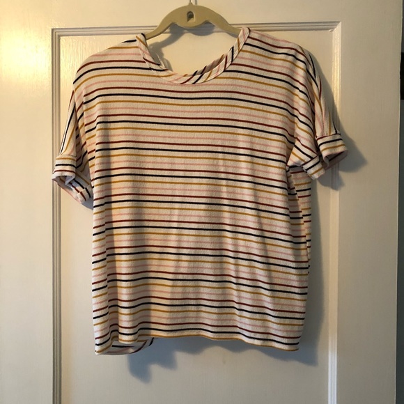 Perry White Multi Striped Twist-Back Tee - Picture 4 of 6